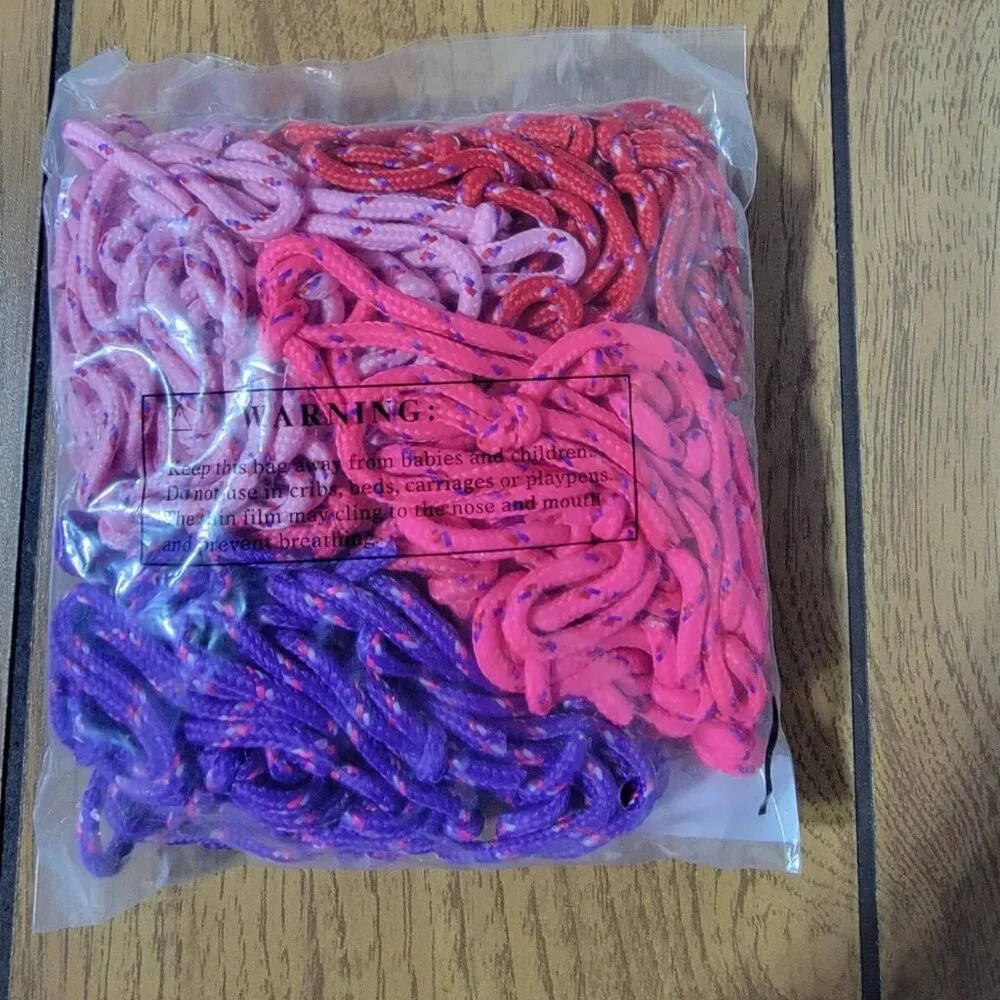 72 Party Favors Friendship Rope Bracelets ~ Valentine's Day - Red, Purple, Pinks